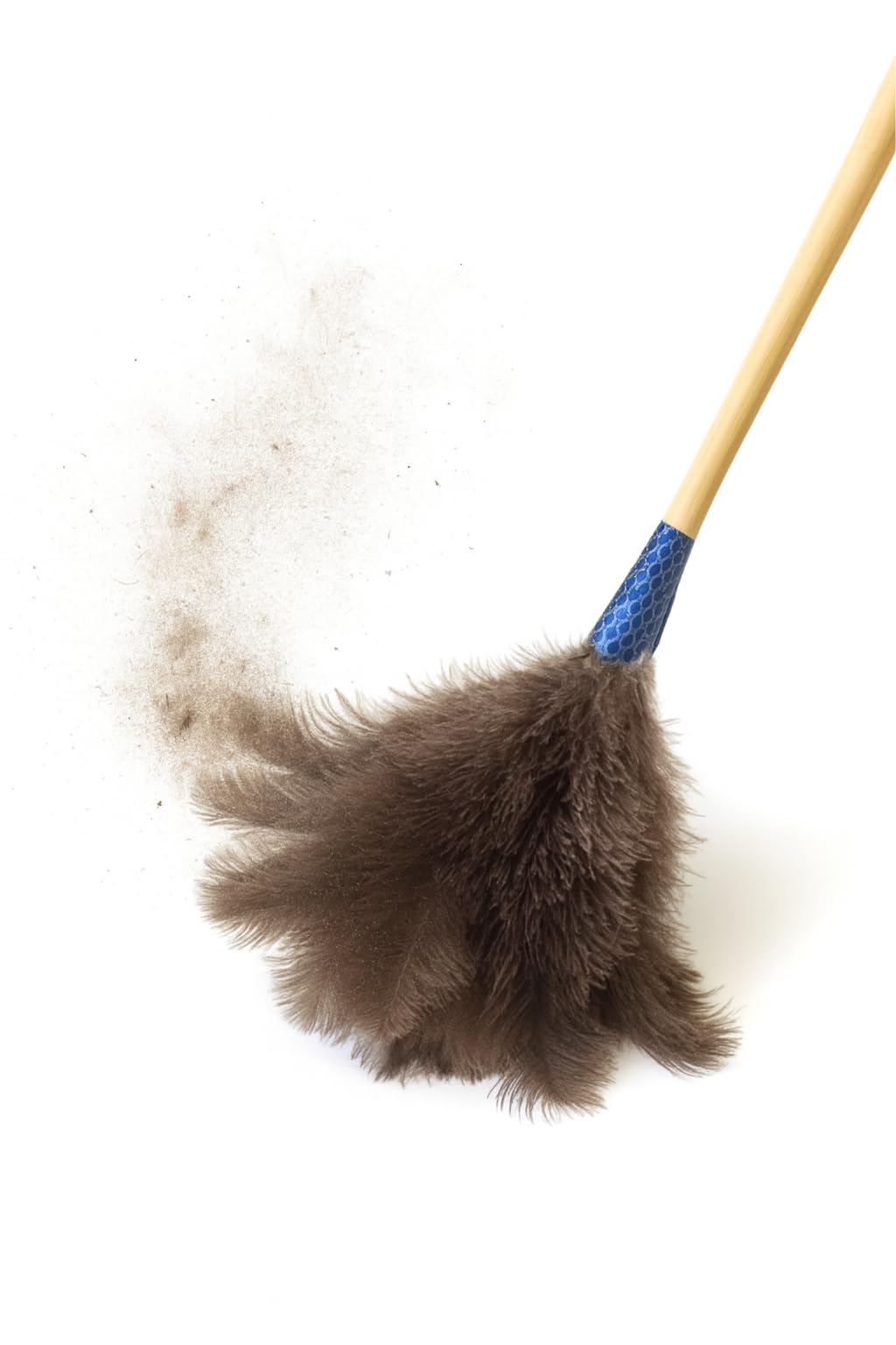 Premium Natural Feather Duster, Wood Handle with Color Charm, Professional Household Cleaning Tool to Gently Remove Dust Without Scratching Surfaces, Suitable for Furniture, Curtains, Cars.