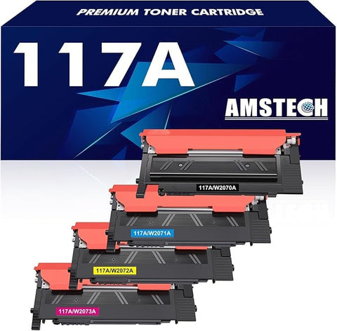 Amstich Toner Cartridge for HP 117A Laser MFP 179fwg 178nwg 150nw 179fnw 178nw 150a W2070A W2071A W2072A W2073A Cyan Magenta 4 Pack