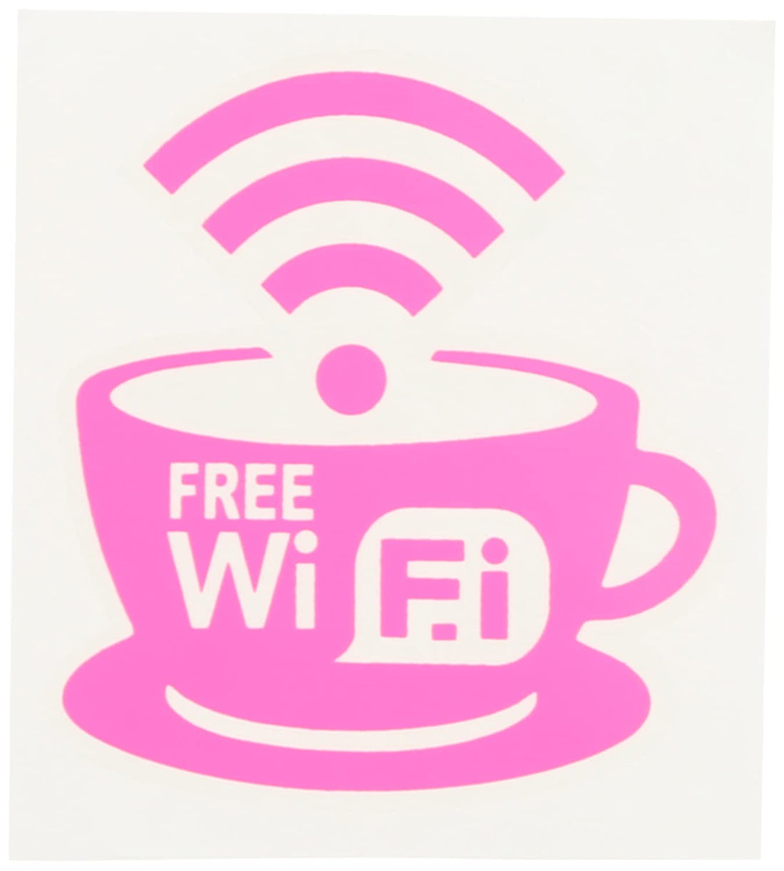 WIFI mug Shaped Sticker for Car - Pink