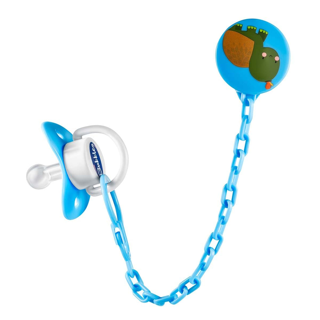 Bubbles pacifier with chain 9-12M Blue