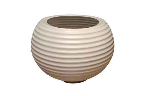 Plant Pot Round, 30cm, Ribbed design, (white)