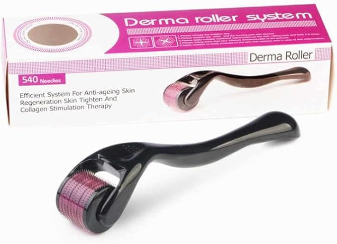 Derma Roller 540 Needle Micro Needling Skin Care Tool For Face Beard Hair Growth Anti Aging Wrinkle Fine Lines Skin Regeneration (1.5 mm)