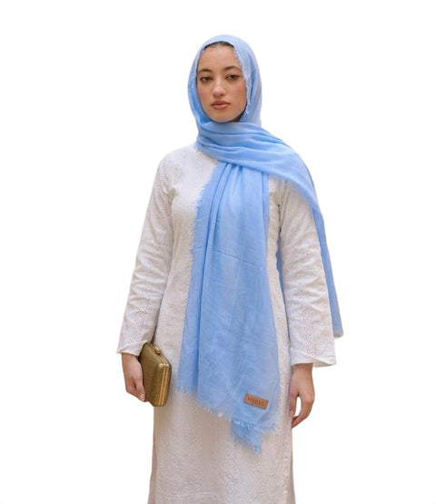 Women's Pure Cotton Scarf, Solid Colour Hijab, Soft & Lightweight Everyday Wrap, 75x200cm