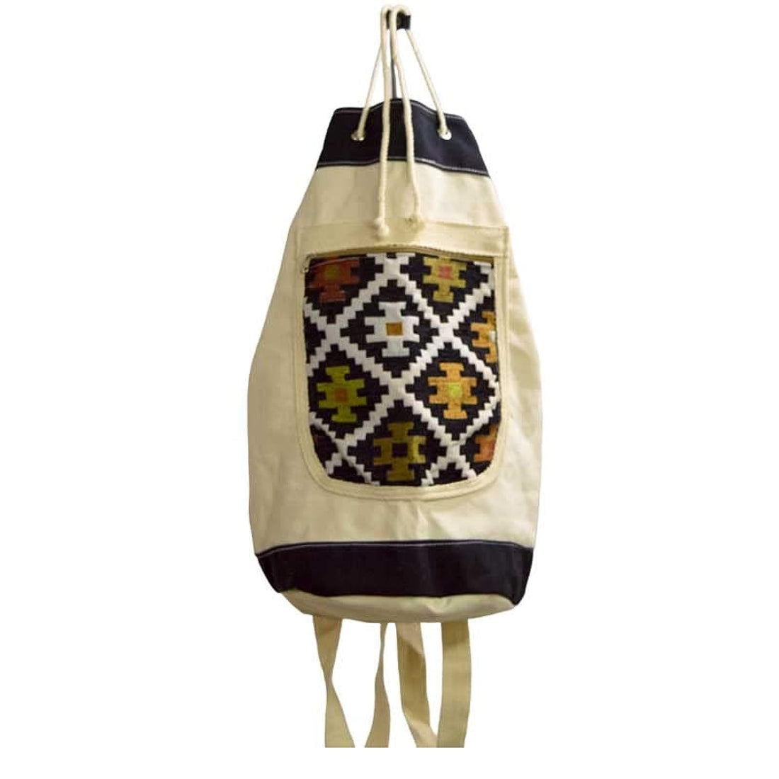 Egypt Antiques Antix Black Needle Embroidery Back Bag Handmade 100% ian Cotton