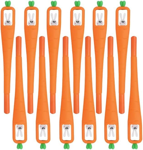 2 Pcs Cute Rabbit Carrot Shape Gel Pens for Women Girls Black Christmas Birthday Back to School Gifts High Quality