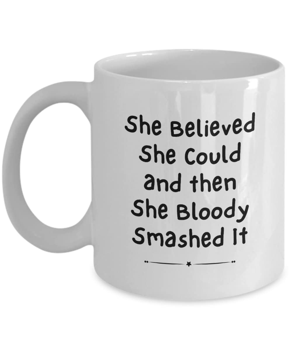 She believed She Could So She Did Mug, Best Graduation Mothers Day Birthday Christmas Inspirational Congratulations Appreciation Travel Tumbler Gifts for Her Women, Job Presents Coffee Tea Cup