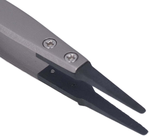 MySouqEg - Store - (1pcs) Precision Anti-Static Tweezers (130mm / 5.1 in) - Stainless Steel with Replaceable Tips for Electronics & Vaping