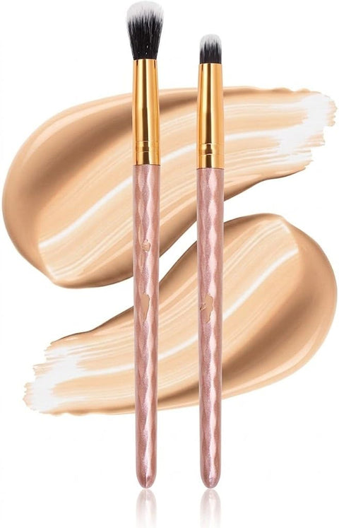 2pcs Make-Up Brush Soft Bristles Convenient Daily Make-Up Tool Set Blush Eyeshadow Brush and concealer -Full Women Beauty Tool Set-random COLOR-PLASTIC HAND
