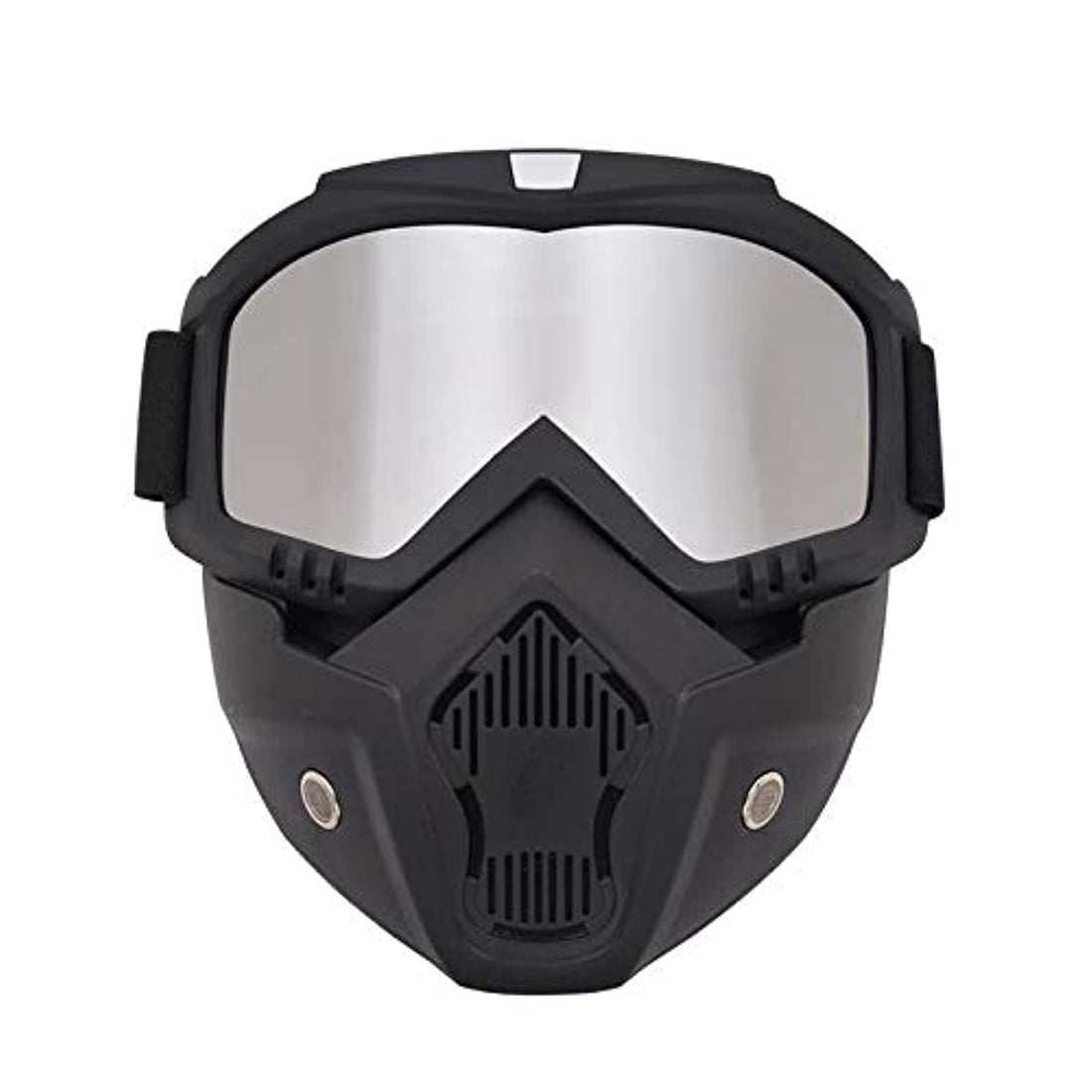Motorcycle silver face mask