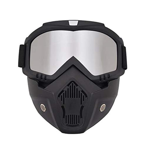 Motorcycle silver face mask
