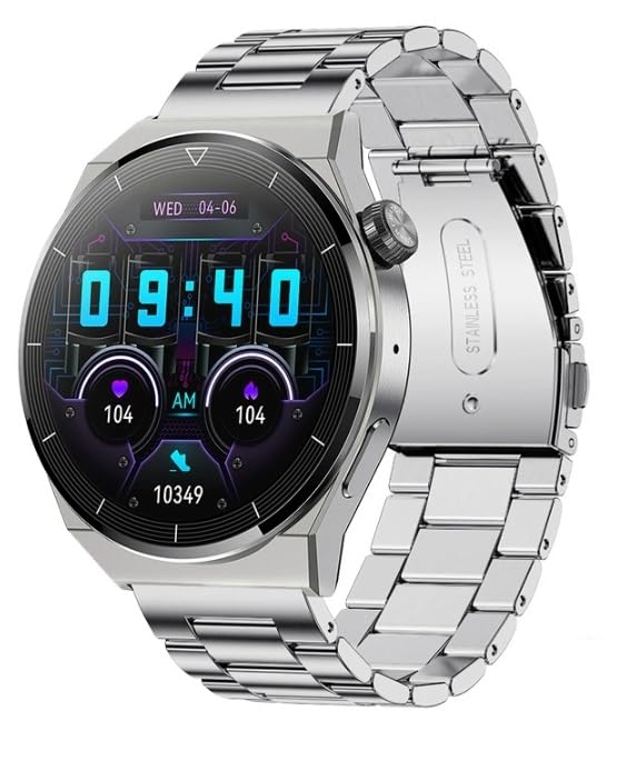 Smart Watch BW0403H for Men(Answer/Make Call), Fitness Tracker Heart Rate/Sleep Monitor with Bluetooth Call/Text, 1.32" HD Touch Screen TFT, Message/Step Counter for Android iOS (silver)