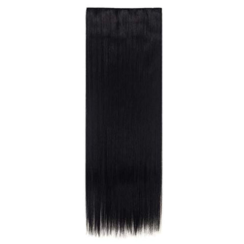 Women Long Straight Clip in Hair Extensions,30inch Rich black