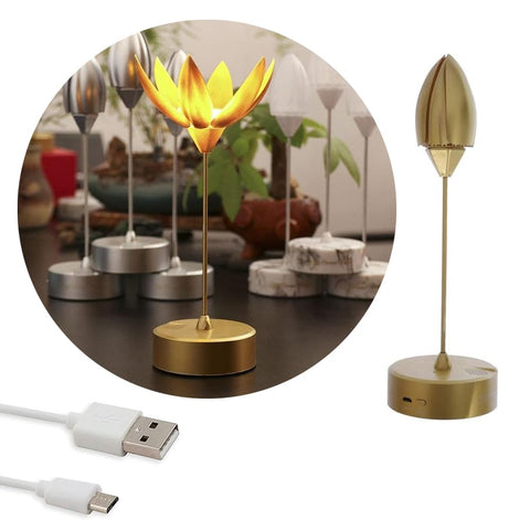 Color Changing Lotus Flower Shaped Music Lamp Touch Switch USB Rechargeable (2)