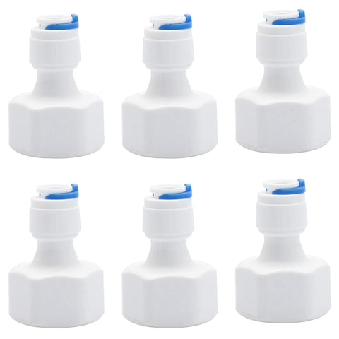 6pcs Plastic Quick Connector 1/4 Tube OD to 1/2 Female Push in Quick Connector Reverse Osmosis RO Water System Fitting Garden Supplies, White