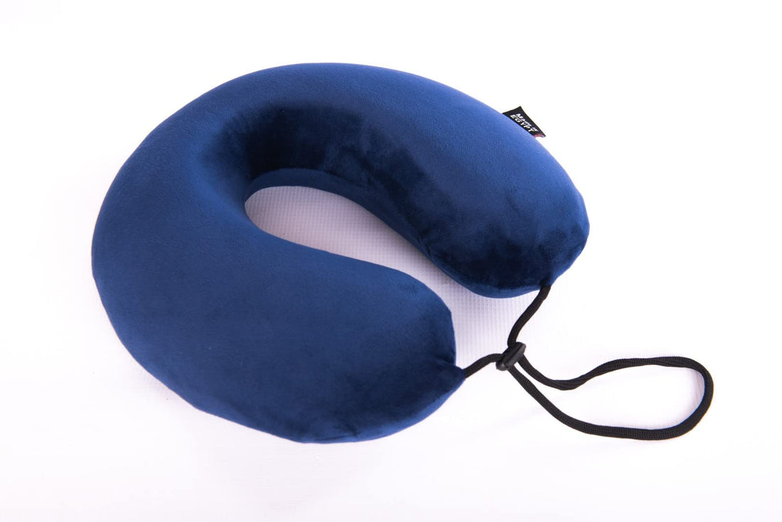 Medical Pillow For Neck Comfort During Travel Blue Memori Foam German High Quality Excellent For Long Travel By HT Medical
