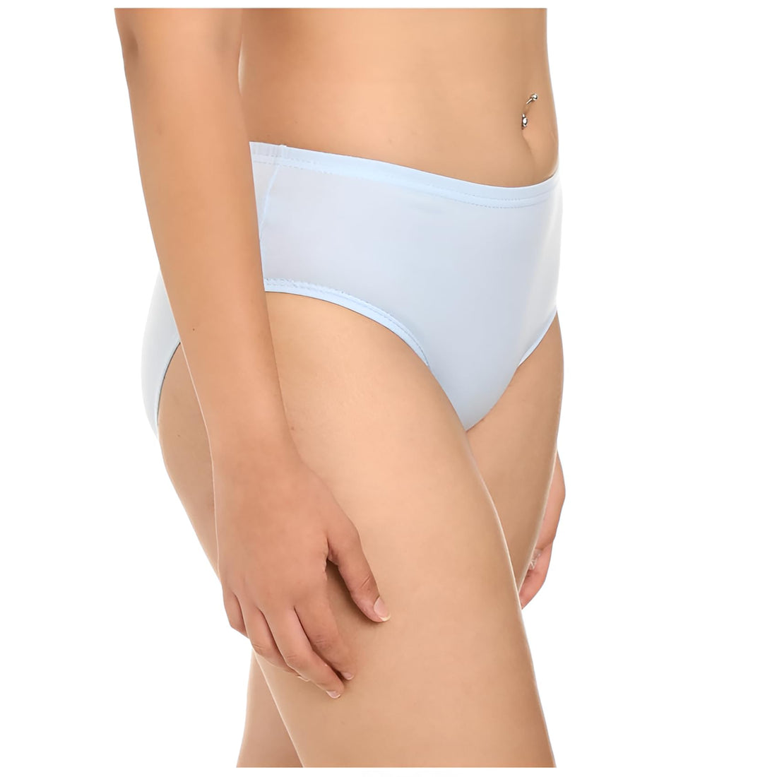 Dahab Cotton Basic Elastic Waist Brief For Women-Baby Blue XXL