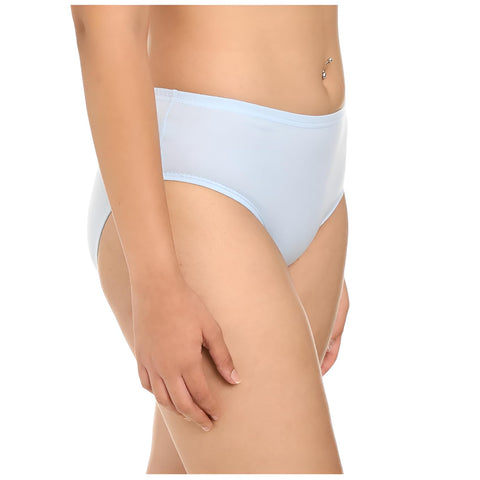 Dahab Cotton Basic Elastic Waist Brief For Women-Baby Blue XXL