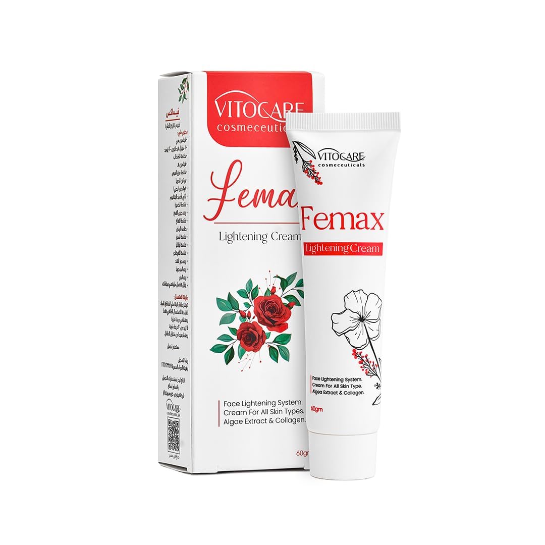 Femax Skin Lightening Cream With Anti-Ageing Effect With Marine Collagen, Algae Extract, Vitamin C, And Vitamin E 60 Gram