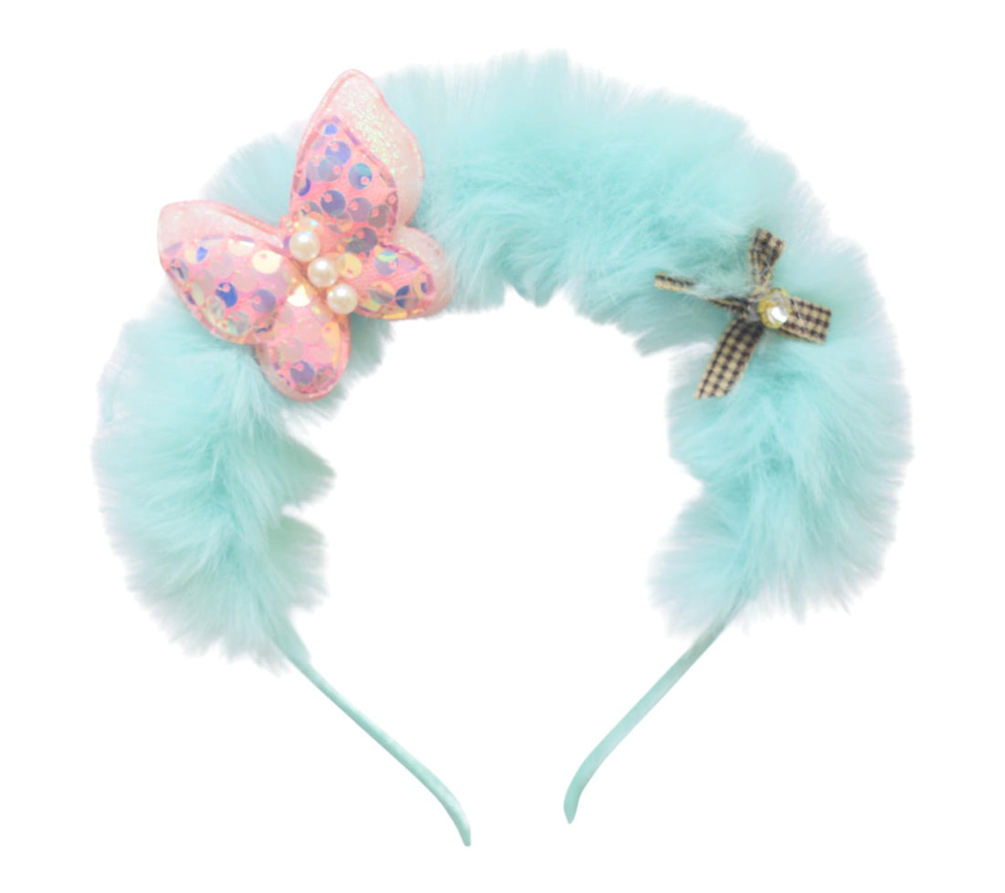 Daphne Half Padded Hair Band With Butterfly & Bow Design For Girl - Janzari