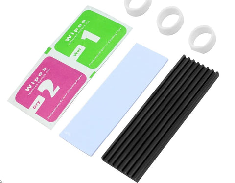 Aluminum Heatsink Cooler For M.2 Nvme SSD With Silicone Thermal Pad - Slim Design perfect for Slim Laptops (TypeA 3mm Black)