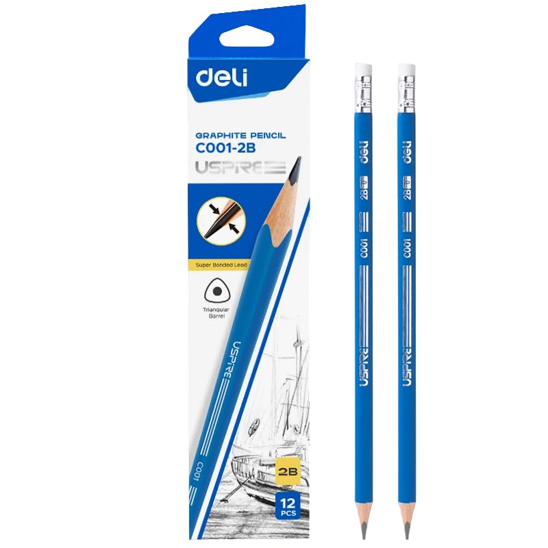 Deli EC001-2B 2B Graphite Pencil 12-Pieces