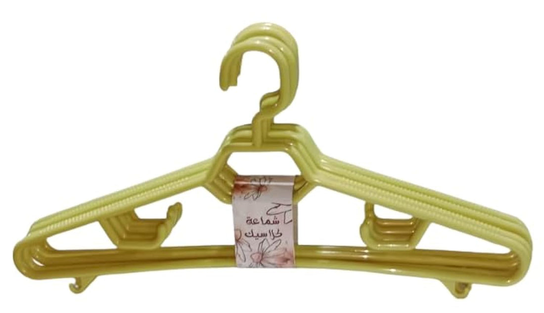 plastic clothes hanger set, 6 piece - assorted colors