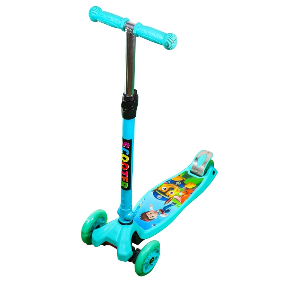 Dream Land Foldable Light Wheels Baby Blue Scooter - 316