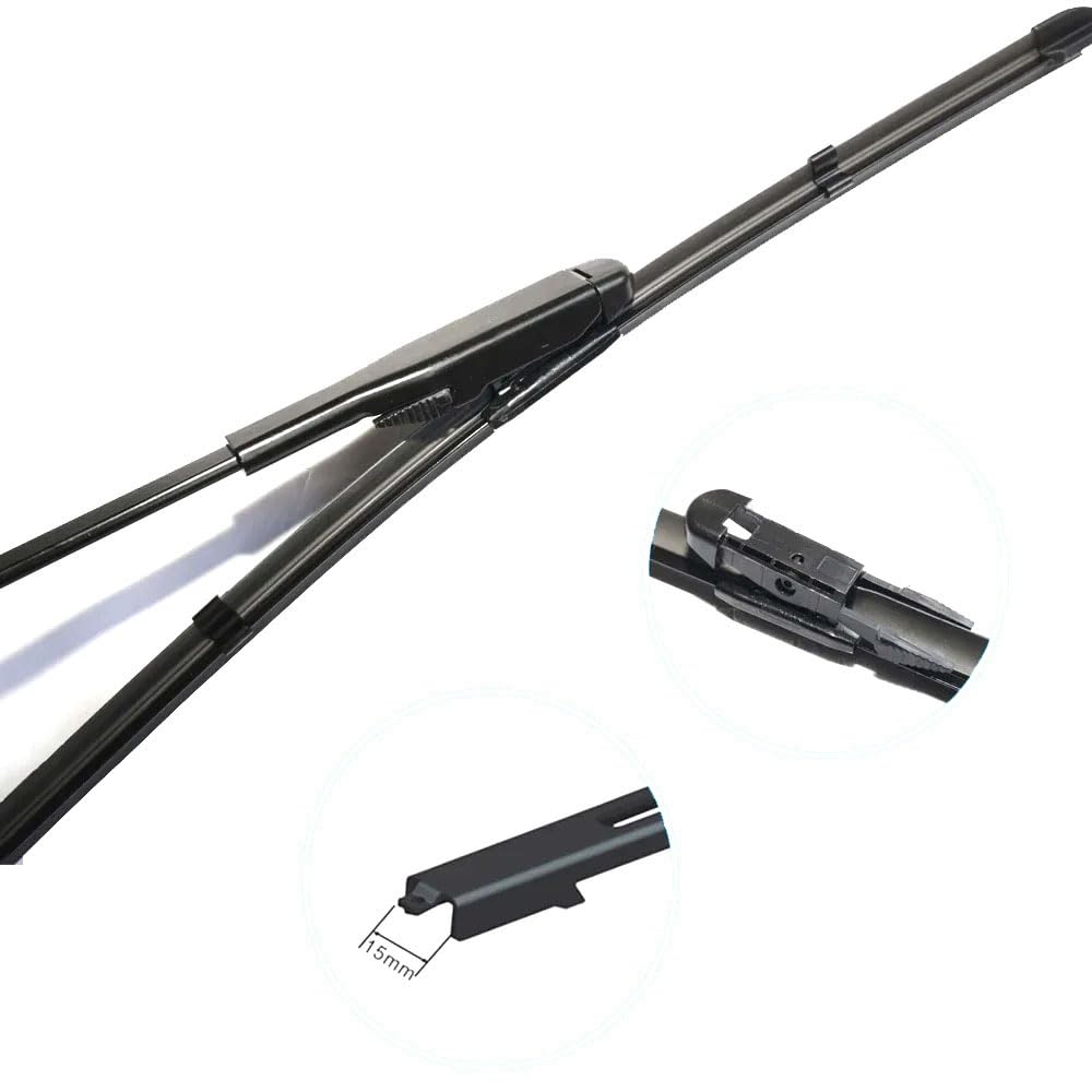 Windshield Wiper Blades Set of 2, 24/19 inch, Compatible with BMW 320 S510, Natural Rubber