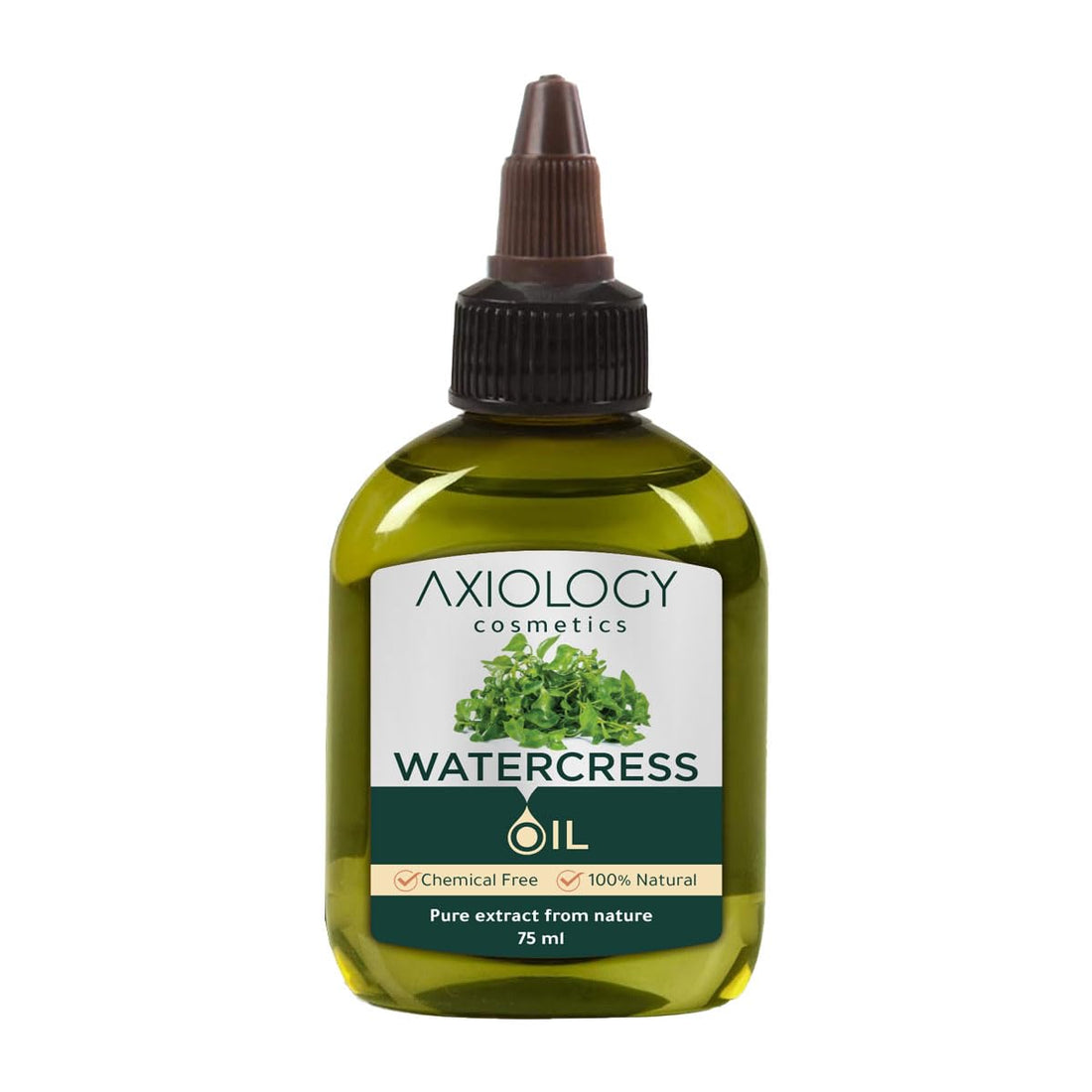 Axiology Watercress Oil, 100% Natural Pure Watercress Extract, Chemical-Free, 75 ml