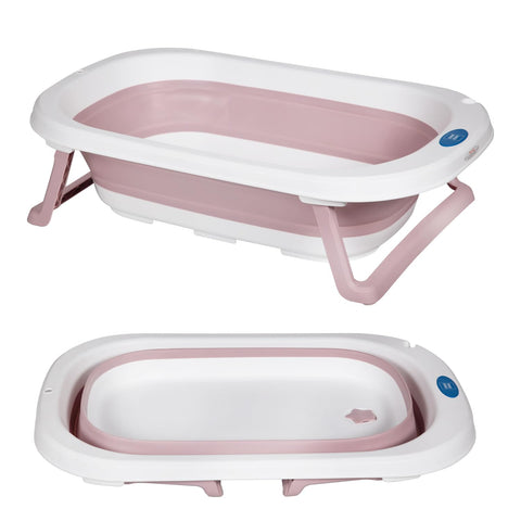 Mee Mee Foldable Baby Bath Tub for Newborns and Infants 0-2 Years | 3 Adjustable Positions, Anti-Skid Base | BPA Free | Newborn Baby Folding Bathing Tub for Girls & Boys, Easy to Store (Pink)