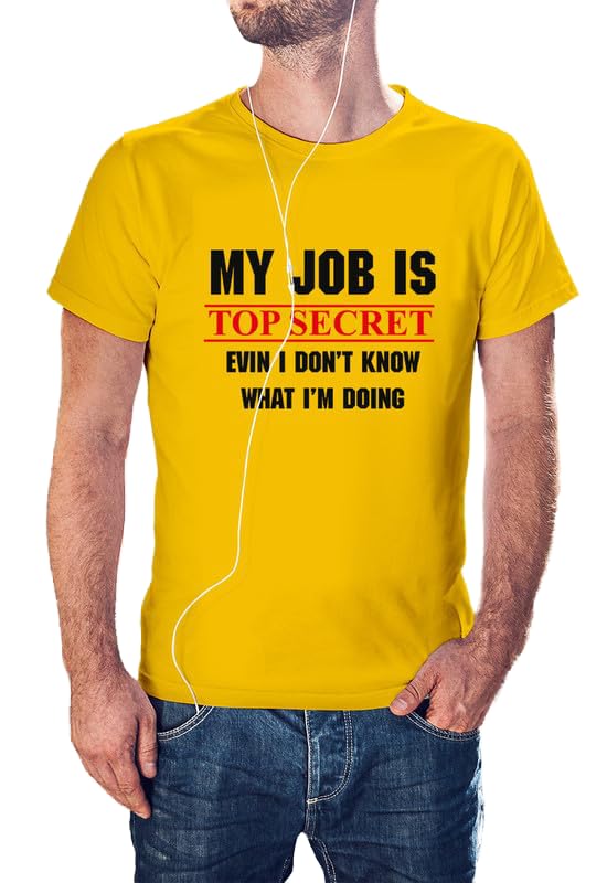 Print Online Men T-Shirt X-Large Yellow 607-YN0