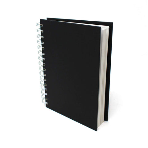 Artway Studio – Spiral Bound A5 Sketchbook – Portrait - 96 Sides/48 Pages of 170gsm Cartridge Paper – Black Hardback Sketchbook