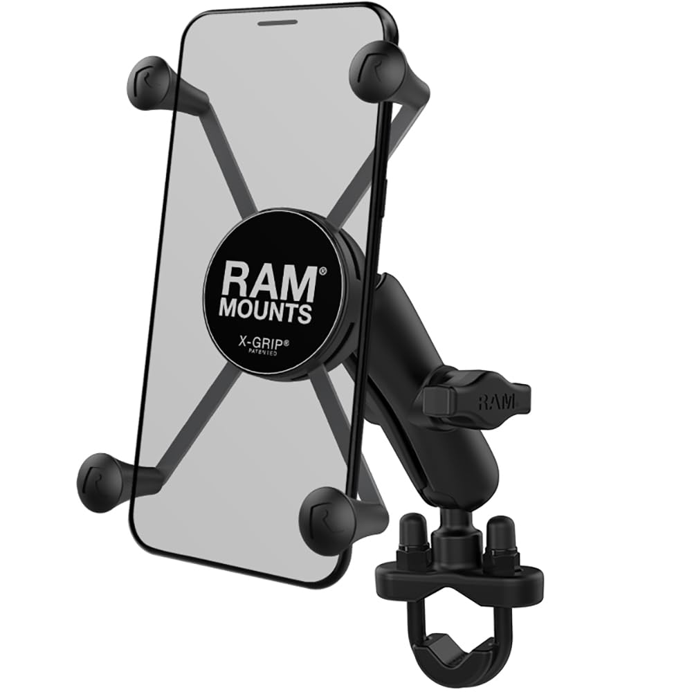 RAM Mounts RAM-B-149Z-UN7U X-Grip Phone Mount with Handlebar U-Bolt Base and Medium Arm for Motorcycle, ATV/UTV, Bike