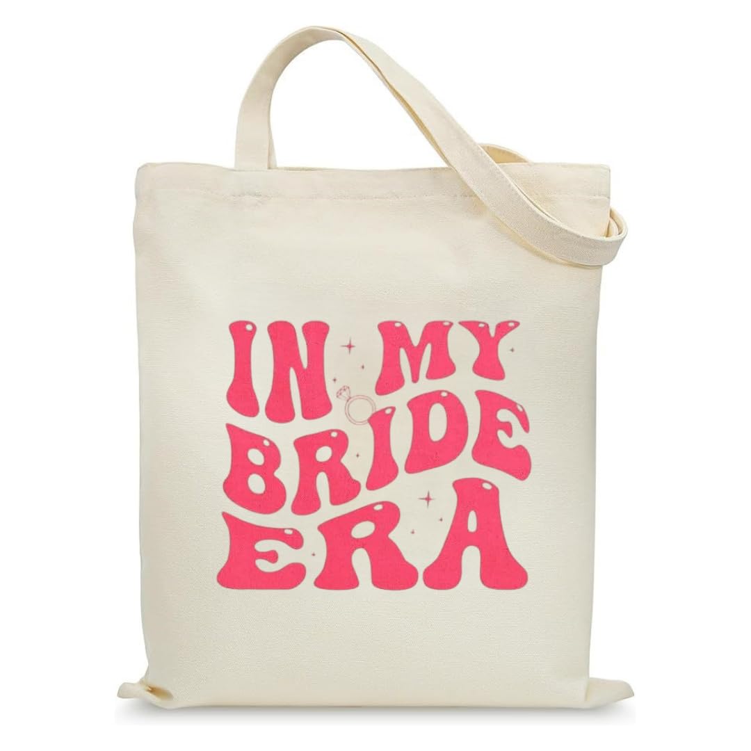 Canvas Tote Bags Gift for Women, New Bridal Gifts for Bride Shower,Cotton Tote Bag Bachelorette Gifts for Engagement Wedding Honey Moon,The Bride