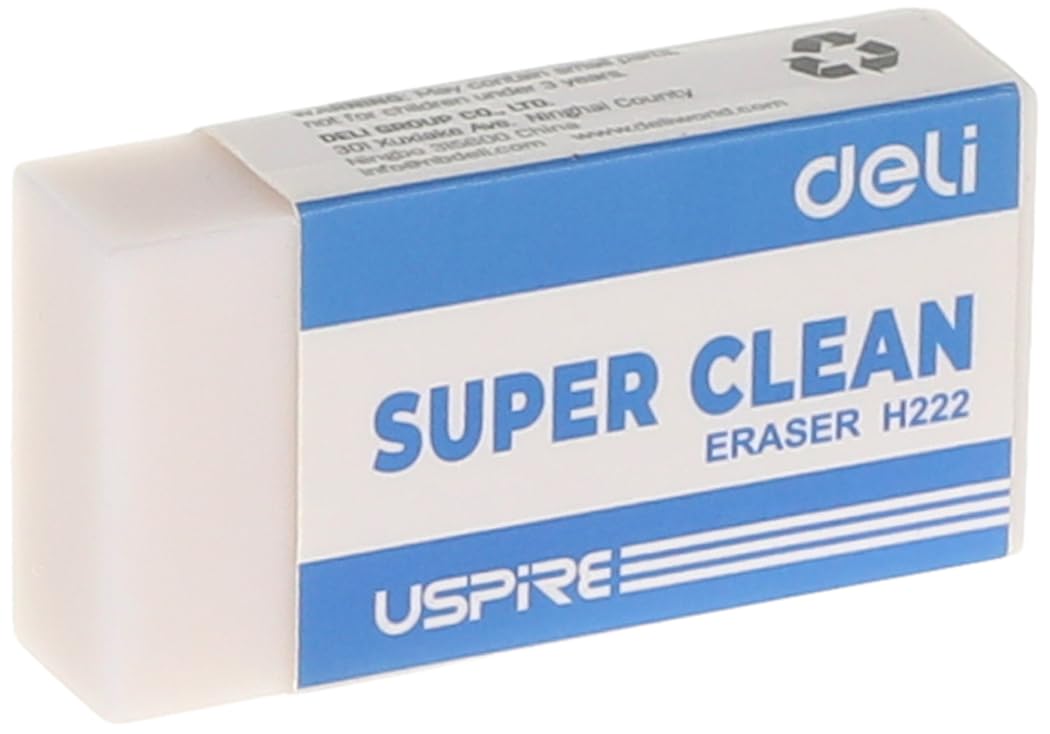 Deli School Supplies Eraser H222 WHITE - 1 piece