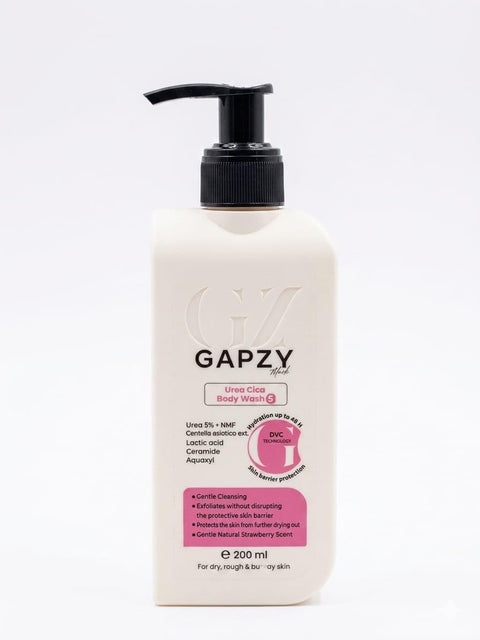 GAPZY UREA CICA Body Wash, Urea 5%, with Centella Asiatica, Lactic Acid, Ceramide, Hydration up to 48 Hours