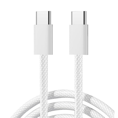 Joyroom S-A45 Ben Series 60W Braided Fast Charging Type-C to Type-C Data Cable, 1 Meter Length, White | 12 Months Warranty