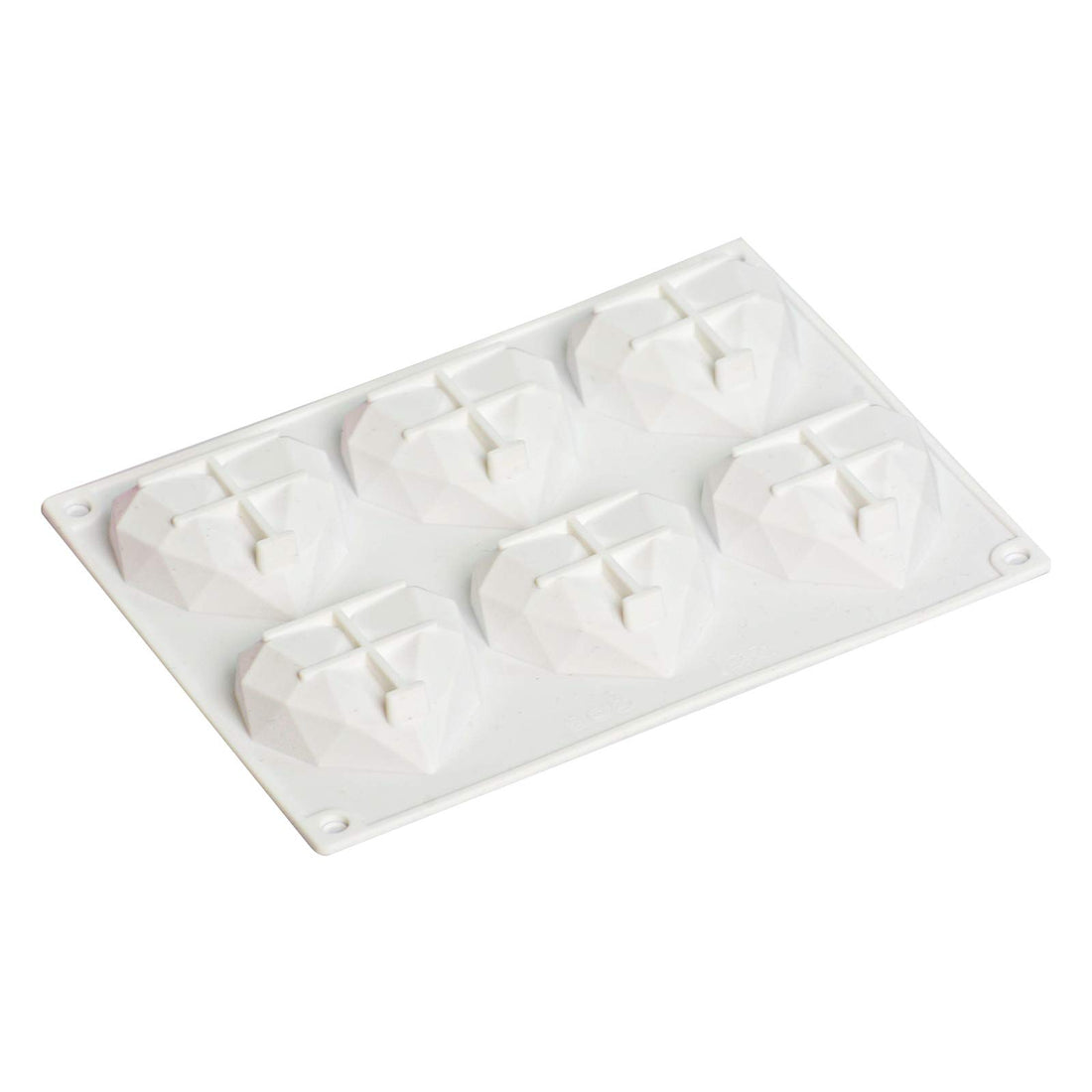 ITME 1 Pack Diamond Heart Silicone Mold, Silicone Baking Pan-Food Grade Fondant Mold, Diamond Heart Mousse Cake Mold Trays for Hot Chocolate Cocoa Bombs and other Home Kitchen DIY Baking Tools (White)