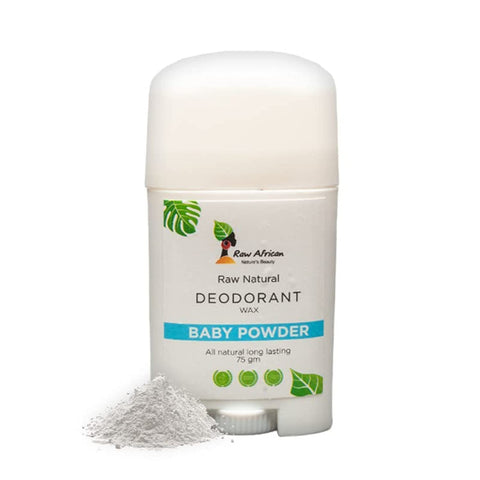 Raw African | Natural Deodorant | Long Lasting | Natural Honey Wax | Aluminum Free | No Harsh Chemicals | No Clogged Pores | Shea Butter | Coconut Oil | Baby Powder | 75gm