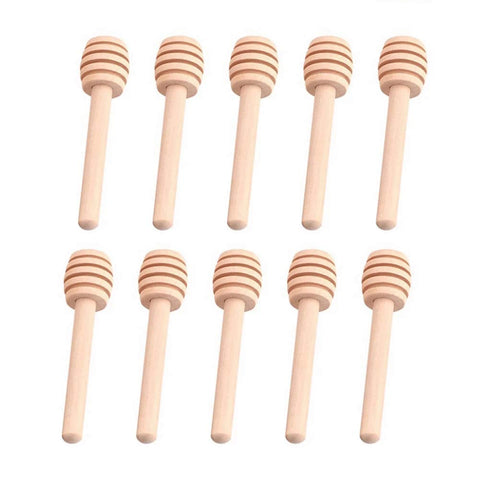 10 Pcs Wood Honey Dippers Sticks, Honeycomb Stick Long Handle Honey Spoon Honey Stir Bar for Honey Jar Dispense Drizzle Honey (8 cm / 3.14 inch)