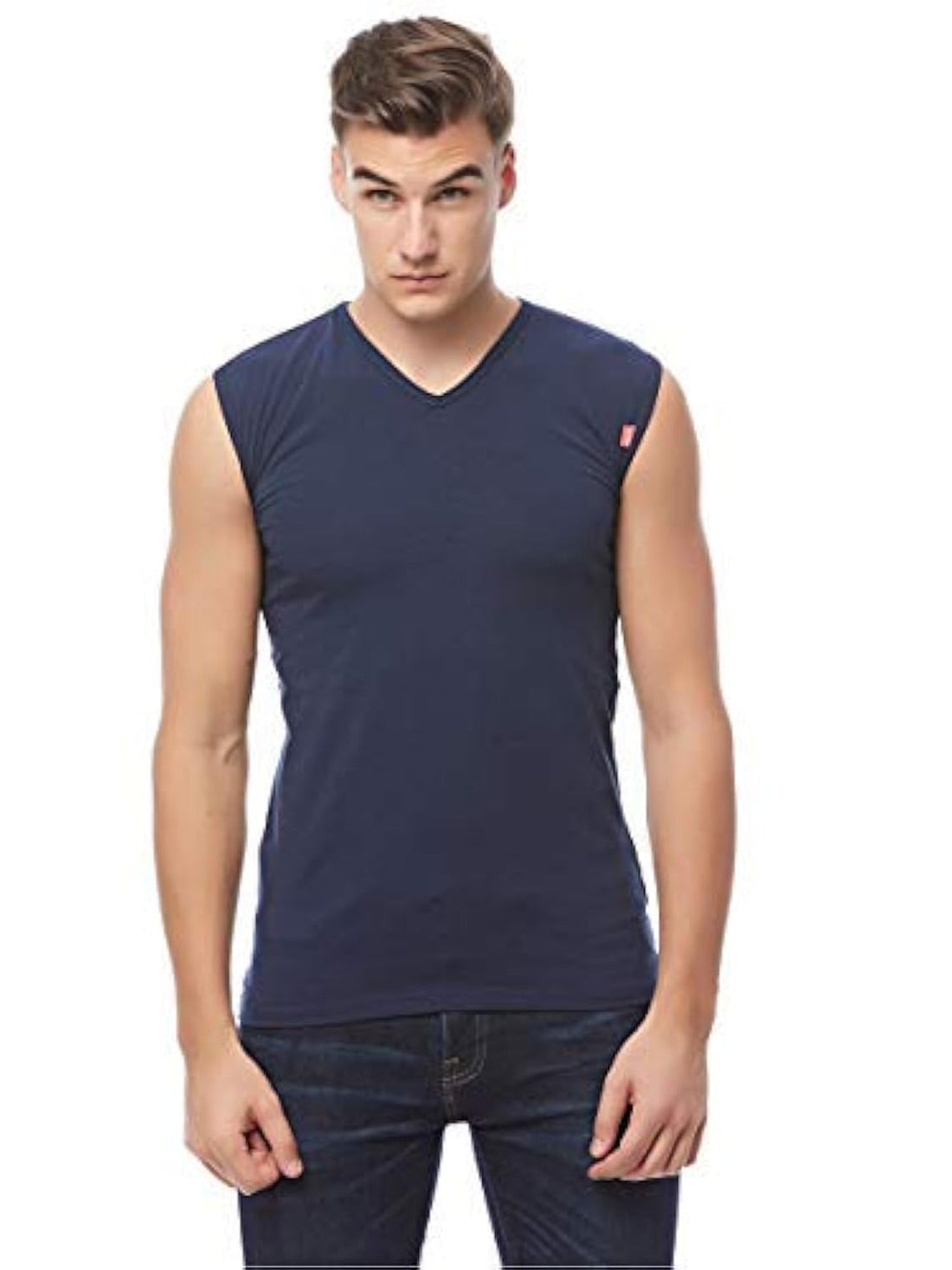 Cottonil Men V Cut Round Undershirt Cotton Stretch
