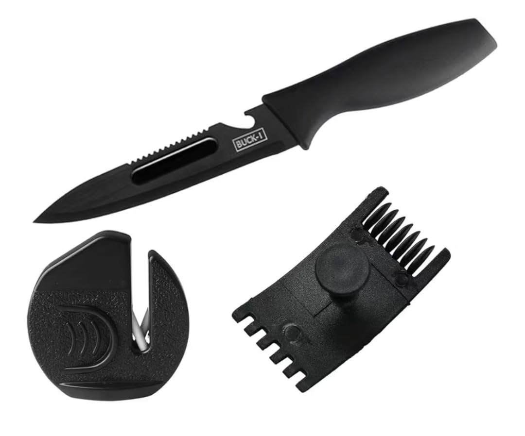 Utility Knife, Black, Knife Sharpener, Potato Peeler, Finger Protector