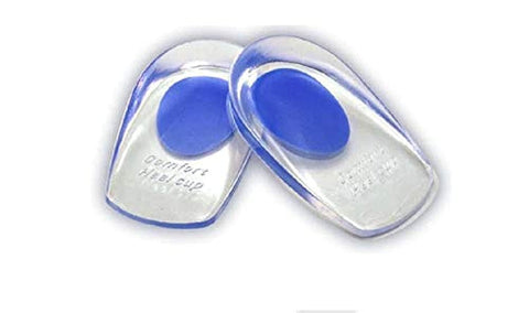 1 Pair Soft Silicone Increase Heel Support Pad Cup Gel Shock Cushion Orthotic Insole Plantar Care - Random Color, One Size
