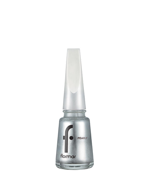 Flormar Pearly Nail Enamel PL390 Stylish Silver Pearly Finish, Even Coat Support, Layering Control
