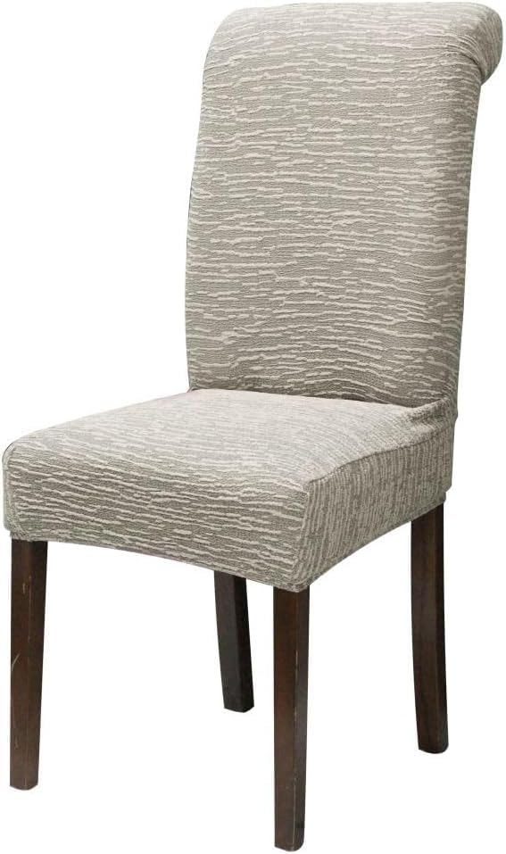 Dining Chair Covers, Light Beige,1 Piece Set, Elastic Stretch Slipcover (4)