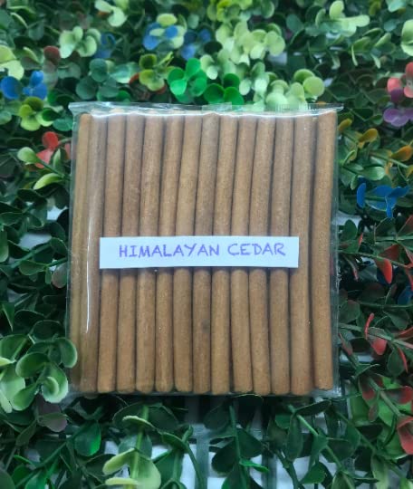 Himalayan Cedar Incense Dhoop Sticks (25 Sticks with Stand)-100% Natural bambooless Incense Dhoop Sticks-Christmas Incense Sticks-Traditional Indian Incense (No Damaged Sticks Hand Sorted Packet)