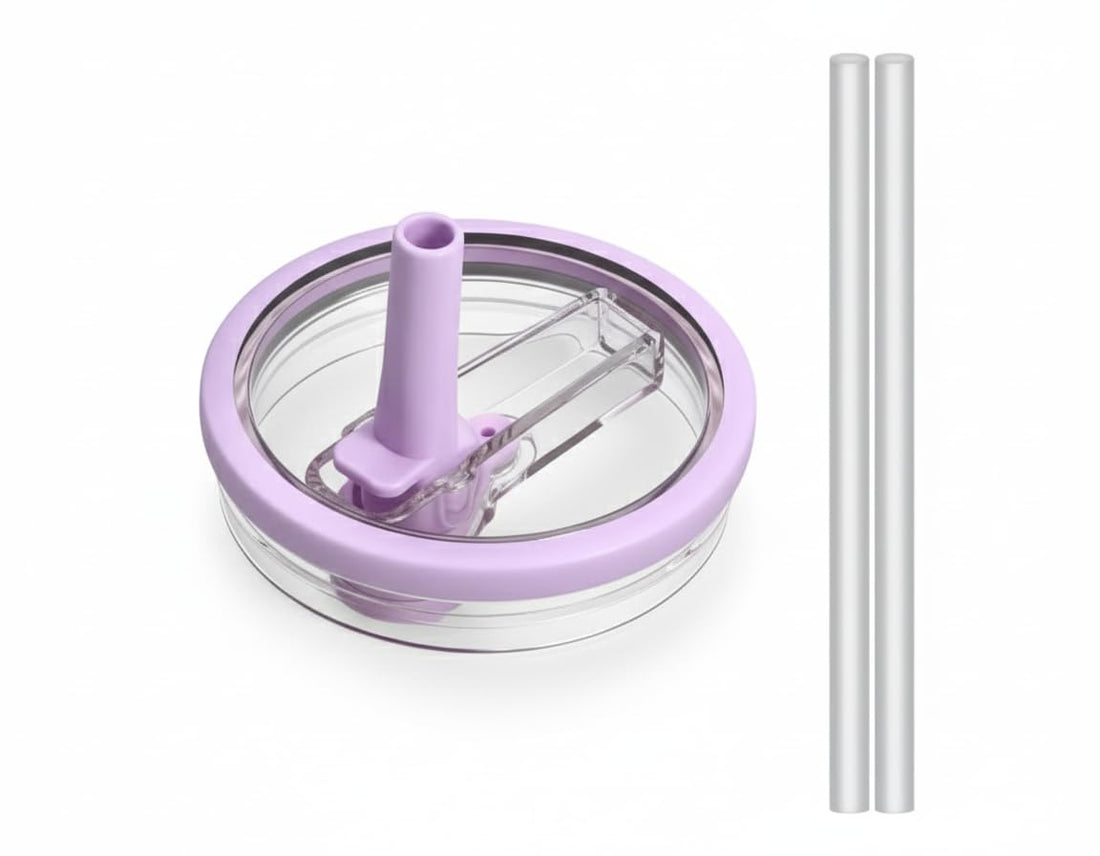 OVA Tumbler Flip Straw Lid Replacement fit for Stanley, Spill Proof Splash Resistant Tumbler Lids,Reusable Tumbler Cover for Stanley Cup (purple)