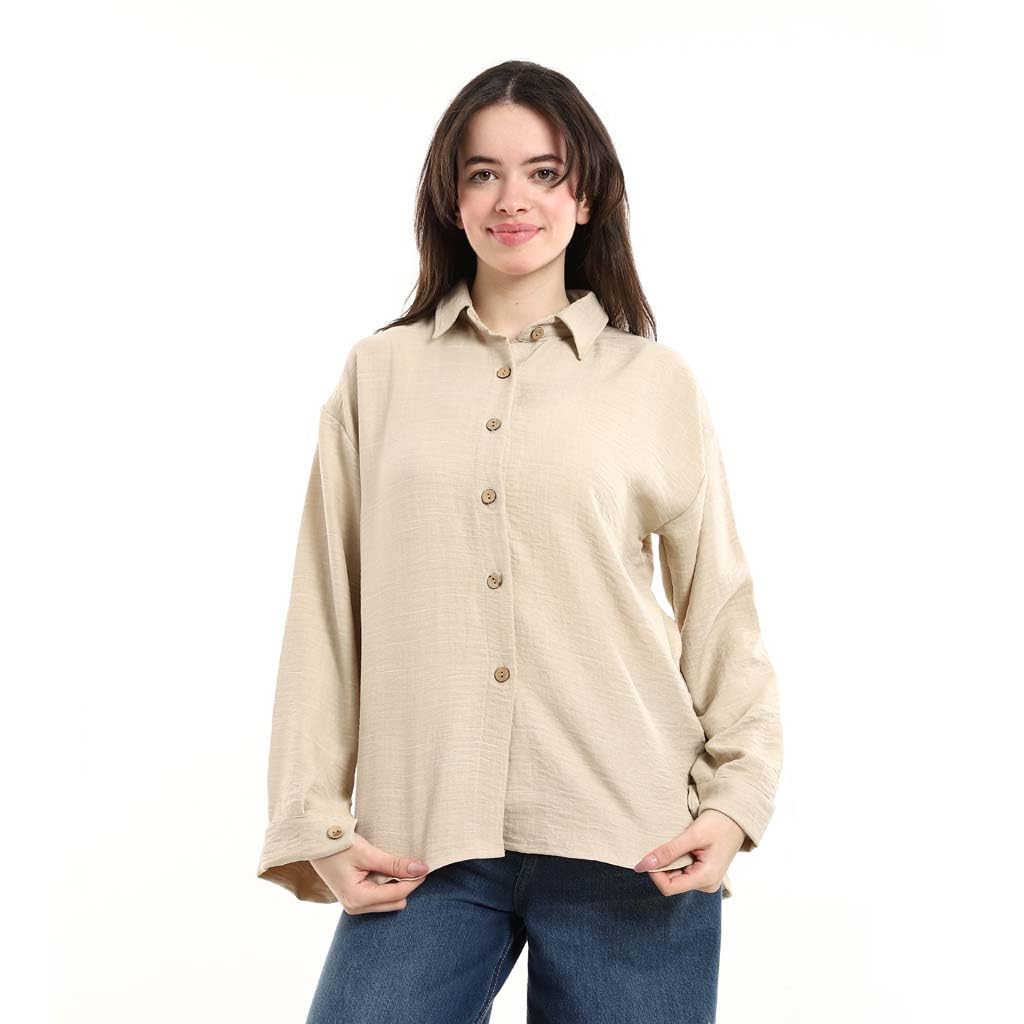 Red Circle Womens Oversized Button-Down Tunic Shirt Oversized Button-Down Tunic Shirt