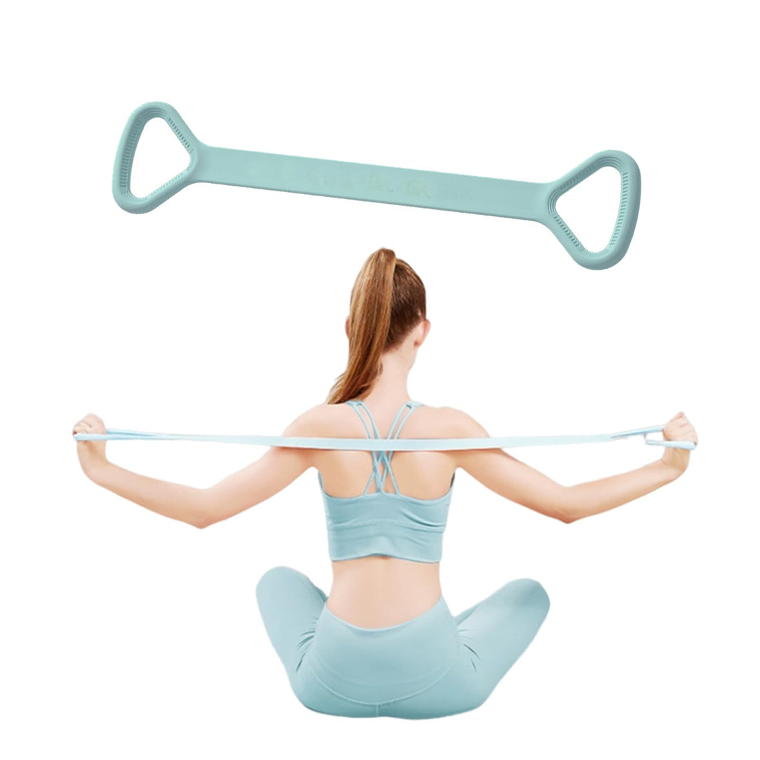Figure 8 tensioner Gym Equipment Elastic Yoga Band Elastic Exercise Bands Workout Bands Resistance Bands for Working Out Yoga Elastic Band Miss Household Silica Gel Accessories (Light-Blue)