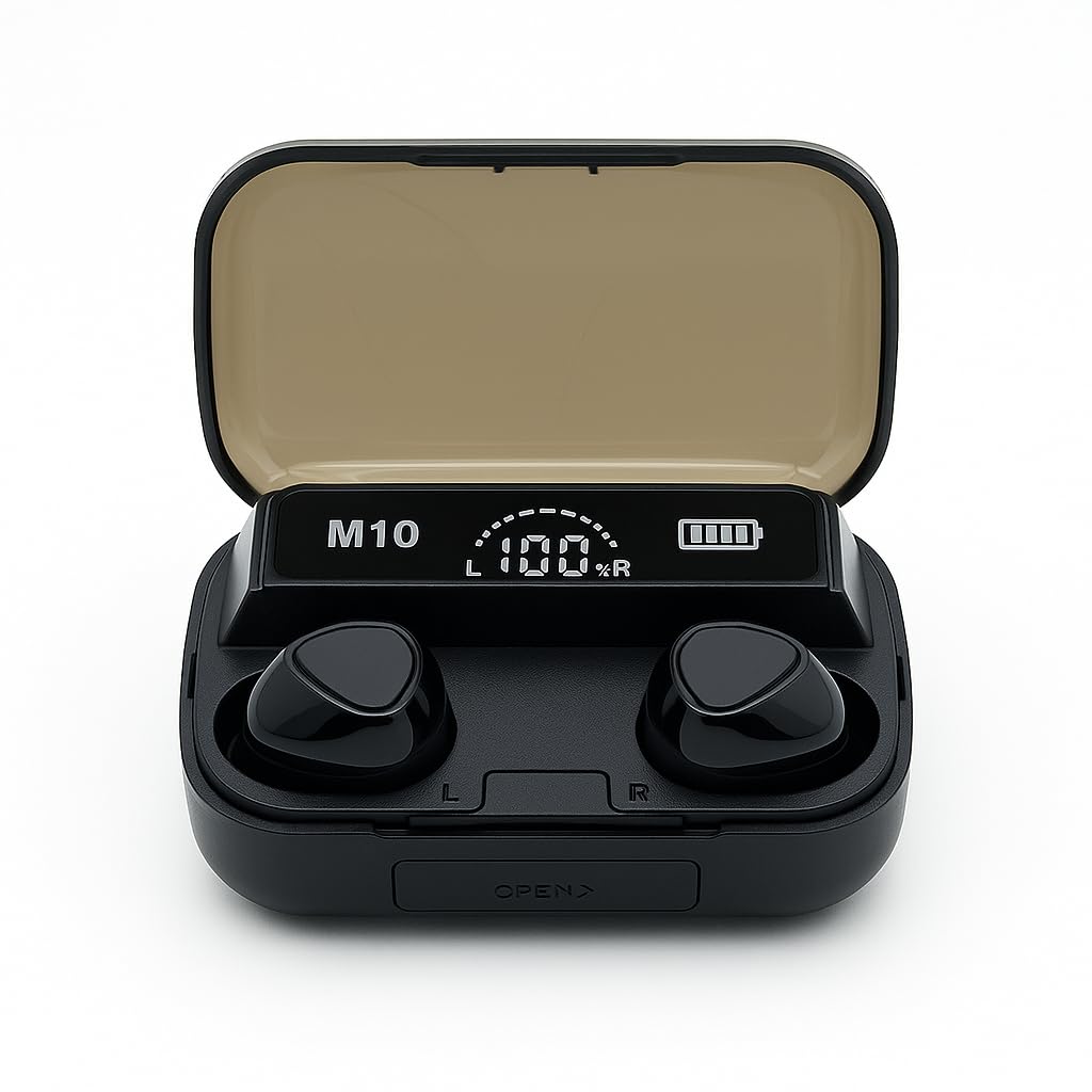 M10 Wireless Earbuds Bluetooth 5.1, True Wireless Stereo In-Ear Headphones with Digital Display, Touch Control, Fast Charging, HiFi Sound, 280H Standby